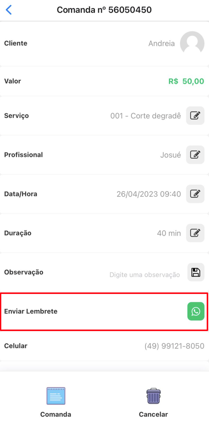 Como faço para cancelar um agendamento? E uma comanda? – AppBarber /  AppBeleza